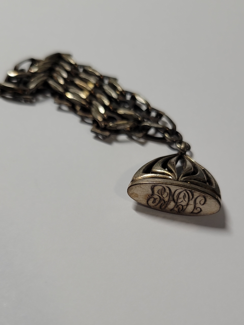 Vintage Watch Fob Silver Tone